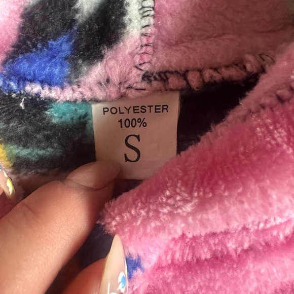 Baby Pink And Bright Colors Fleece Aztec Print Hoodie One Piece Footies - Picture 8 of 9